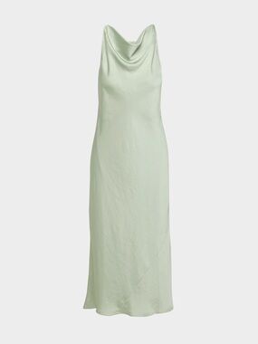 Aritzia Wilfred New Goddess Satin Dress in Silver Sage